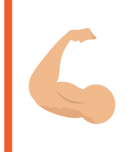 Muscled and flexed arm graphic