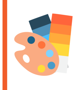 Artist pallet and Colour Cards graphic