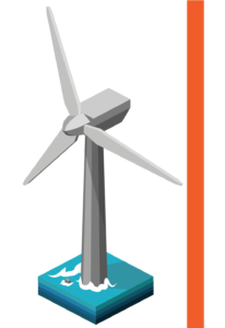 Wind turbine on the sea