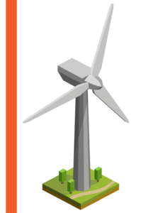 Wind turbine on the land